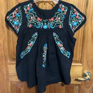 Cute black Embroidered Top